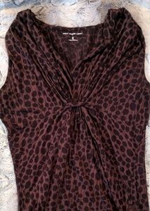 Saint Tropez West Brown & Tan Tank Blouse Top Sz S